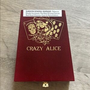 Crazy Alice Cigar Box with Gold Design